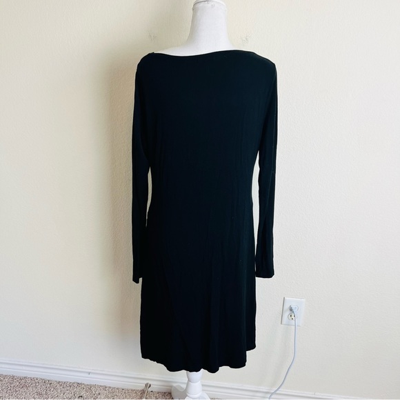 GAP Maternity Black Long Sleeve V-Neck Dress - Picture 2 of 6